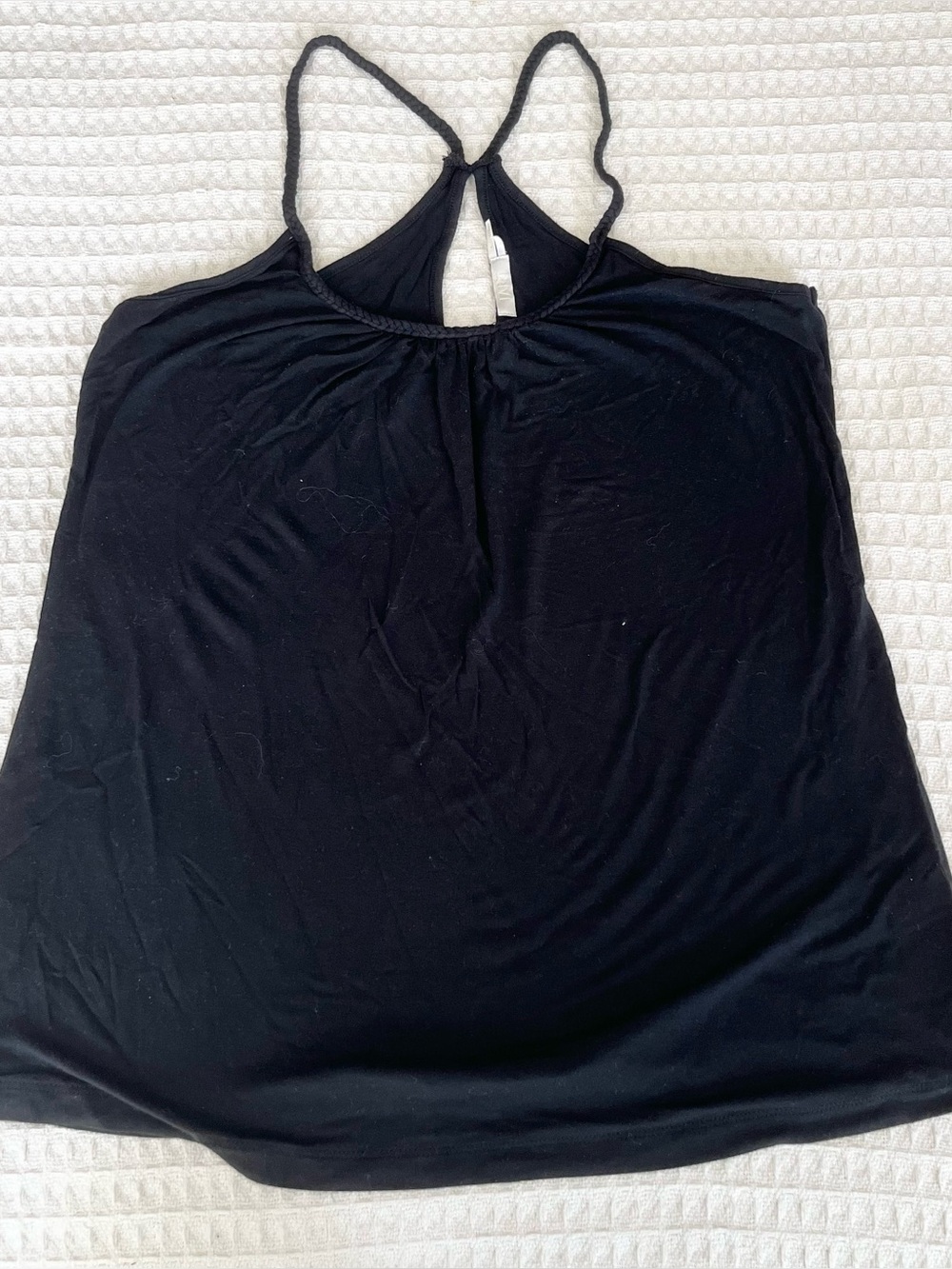 Tart Black Braided-Strap Racerback Tank size large